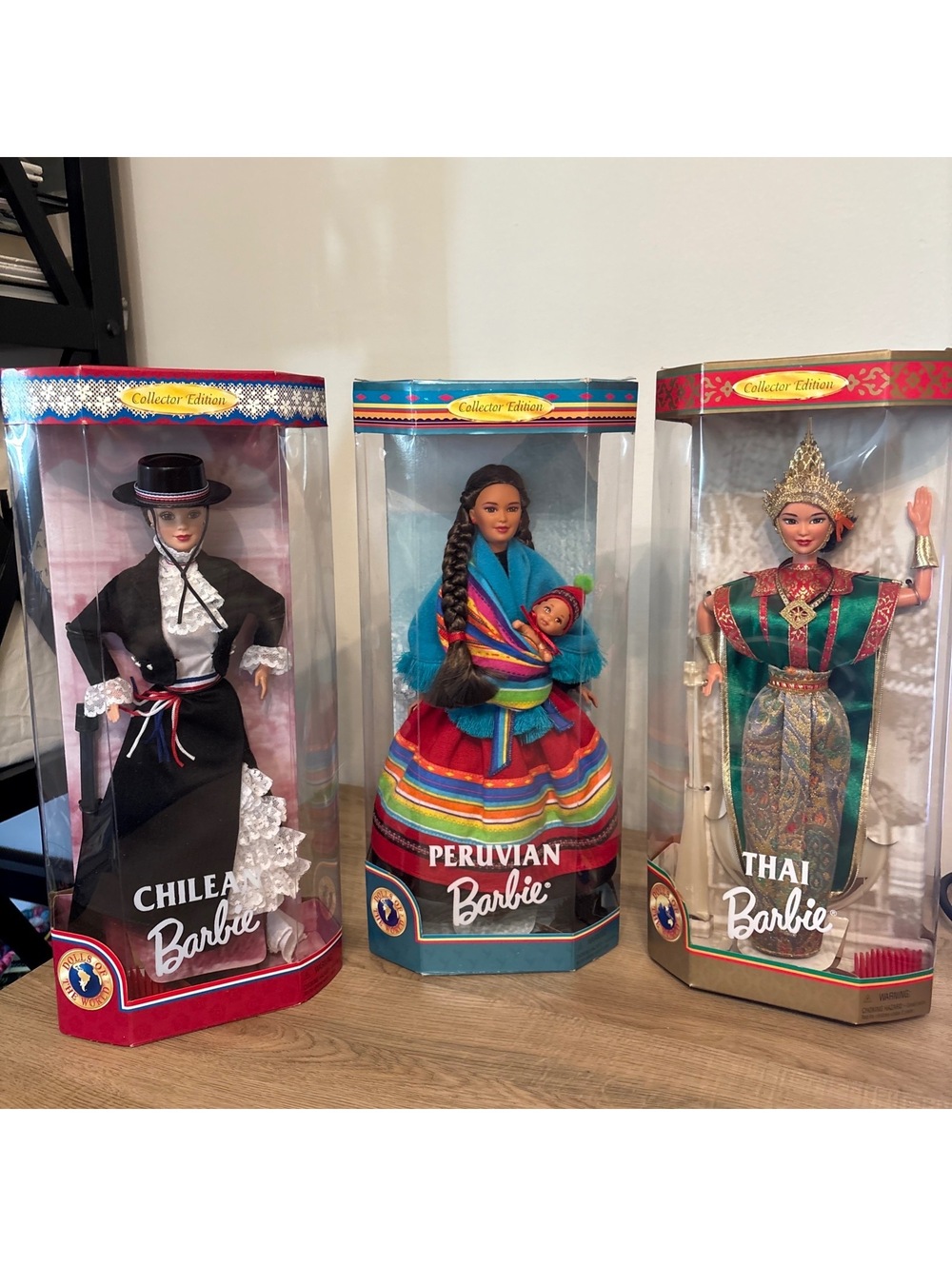Lot of 3- Barbie Dolls of the World Thai, Peruvian, Chilean ‘97’98 - UNOPENED